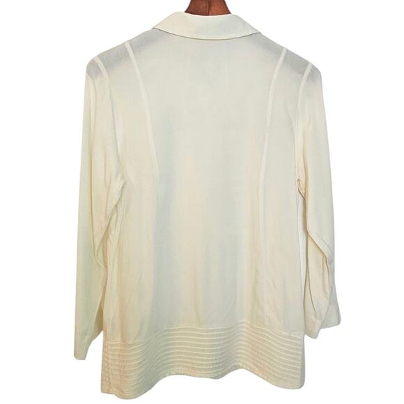 Soft Surroundings Ivory White Sydney Button Up Lagenlook Boho Tunic Top - Picture 5 of 7